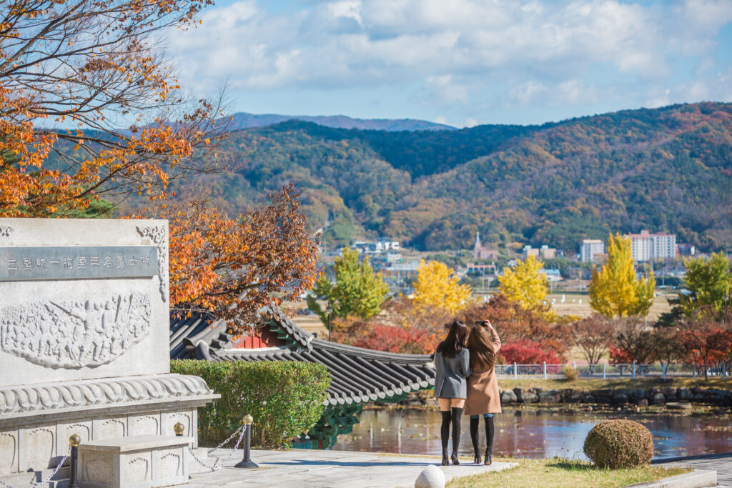 통일전에서 바라본 가을 경주 풍경